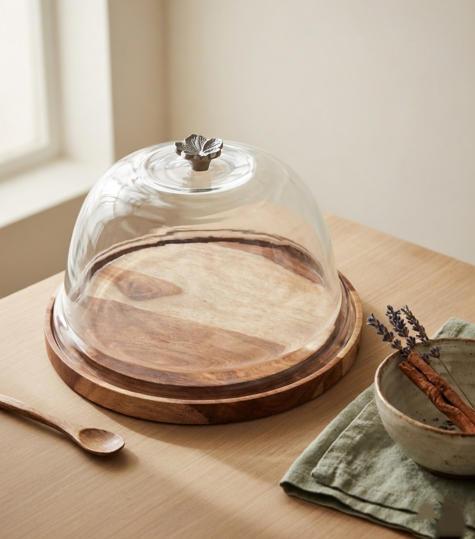 Cake dome with flower knob