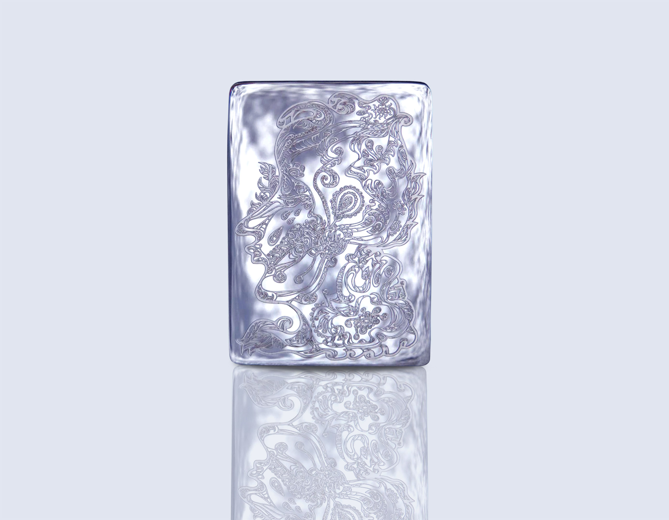 Engraved brooch FACE OF SUMMER 