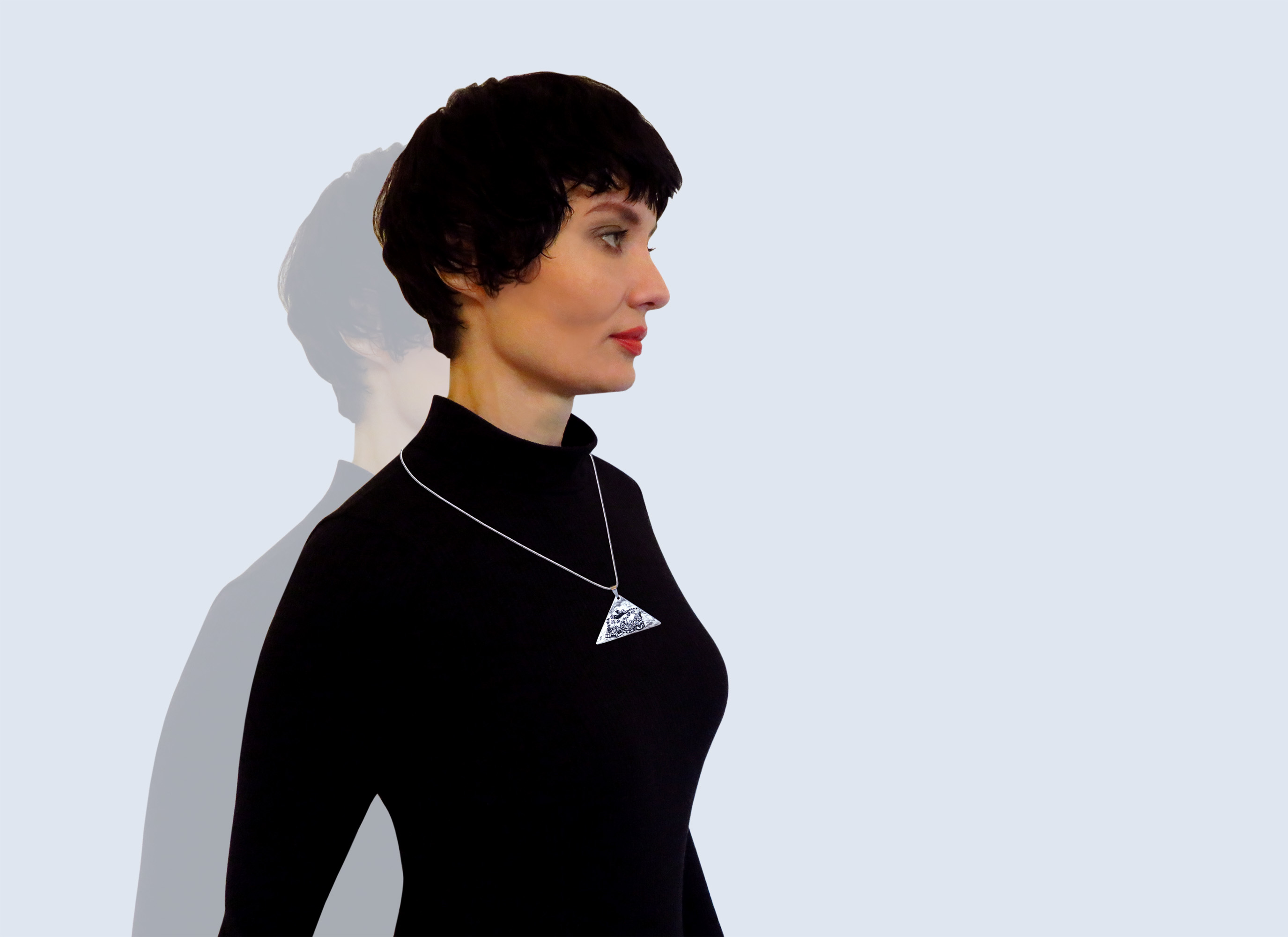 Engraved necklace ANGEL TRUMPETS