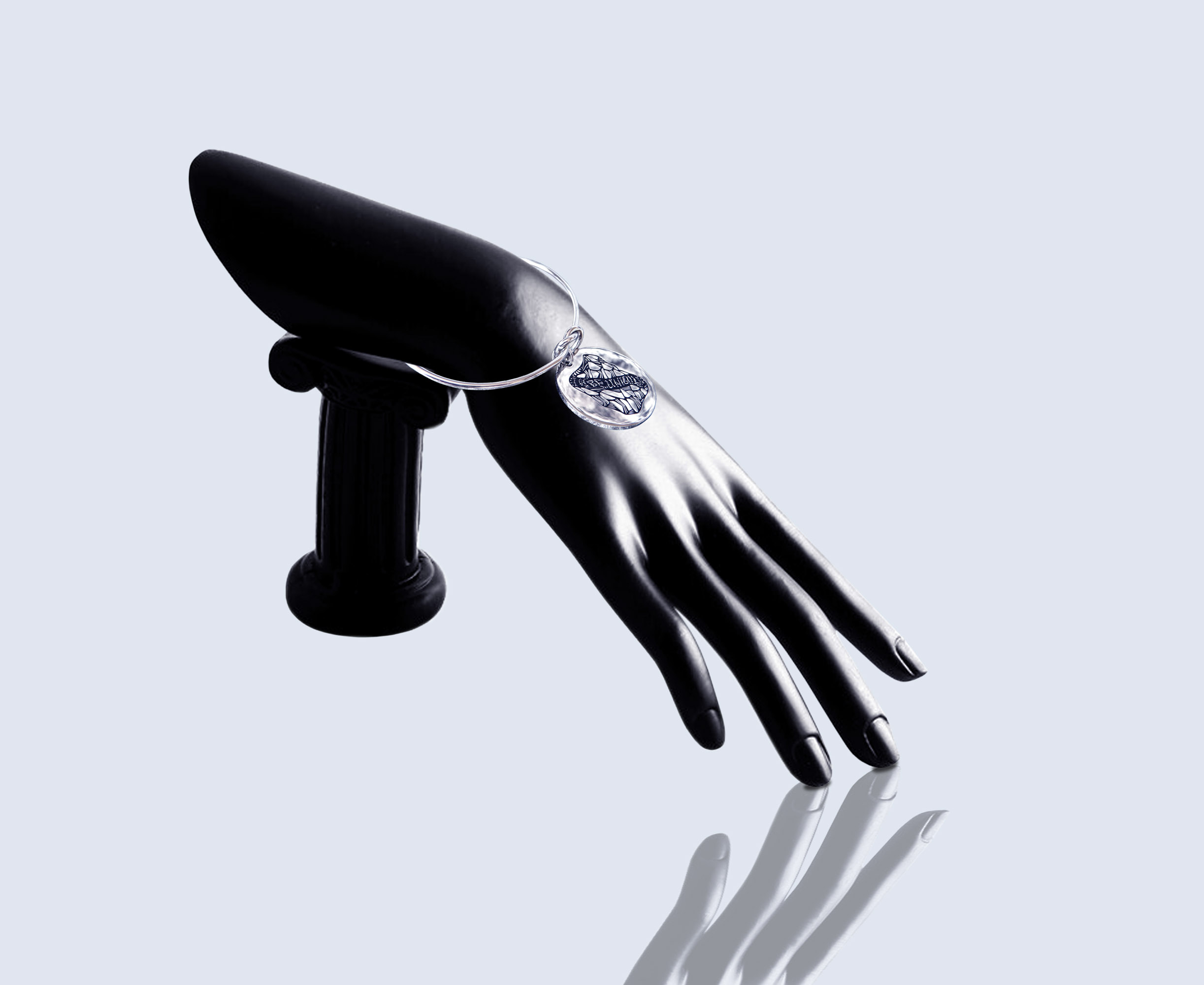 Engraved bracelet BE UNIQUE in black