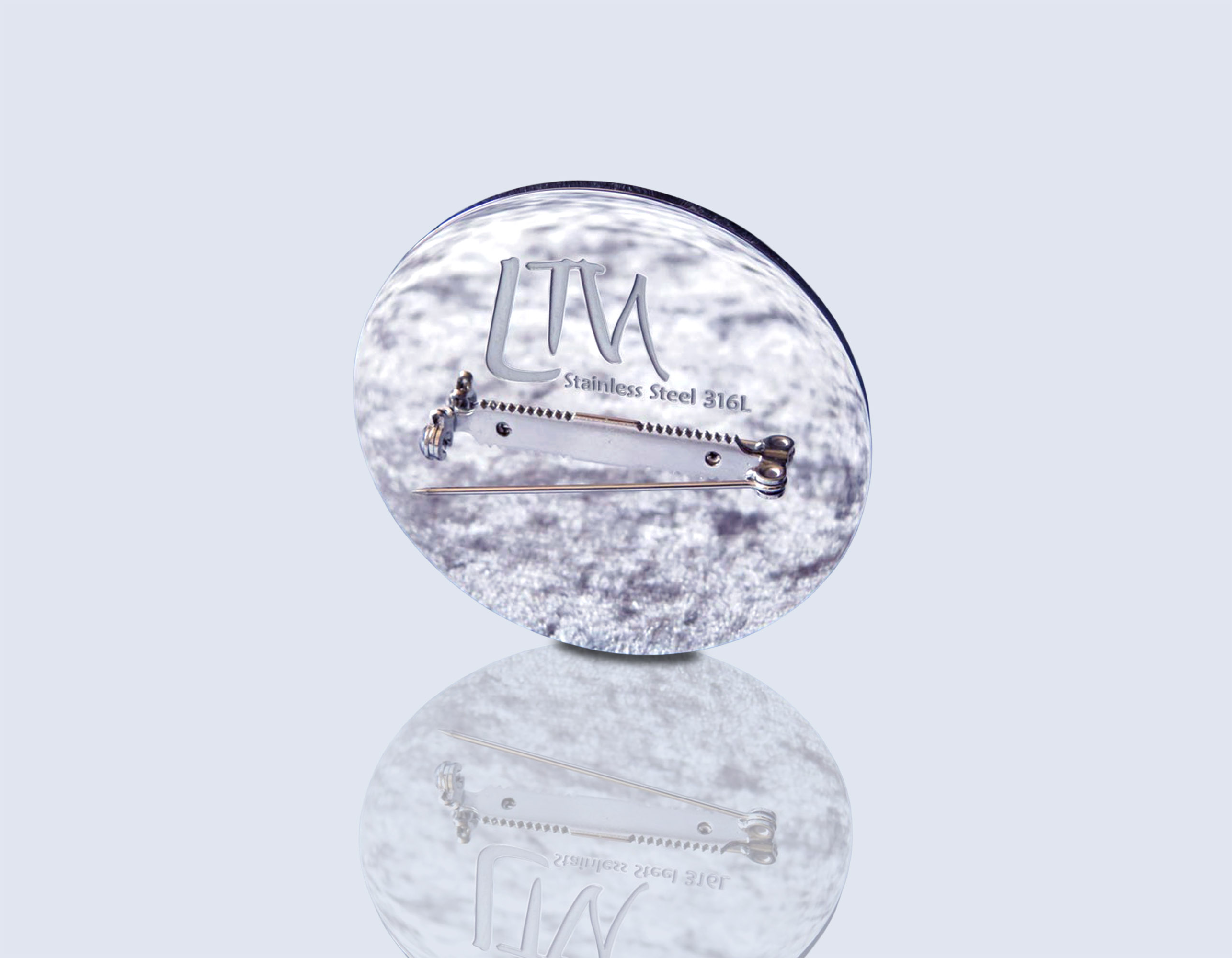 Engraved brooch PEACOCK