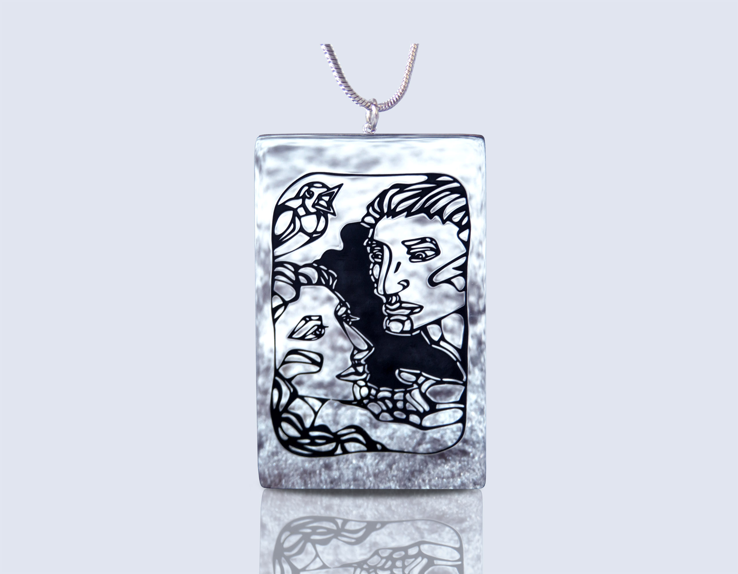 Engraved necklace BIRD SINGS