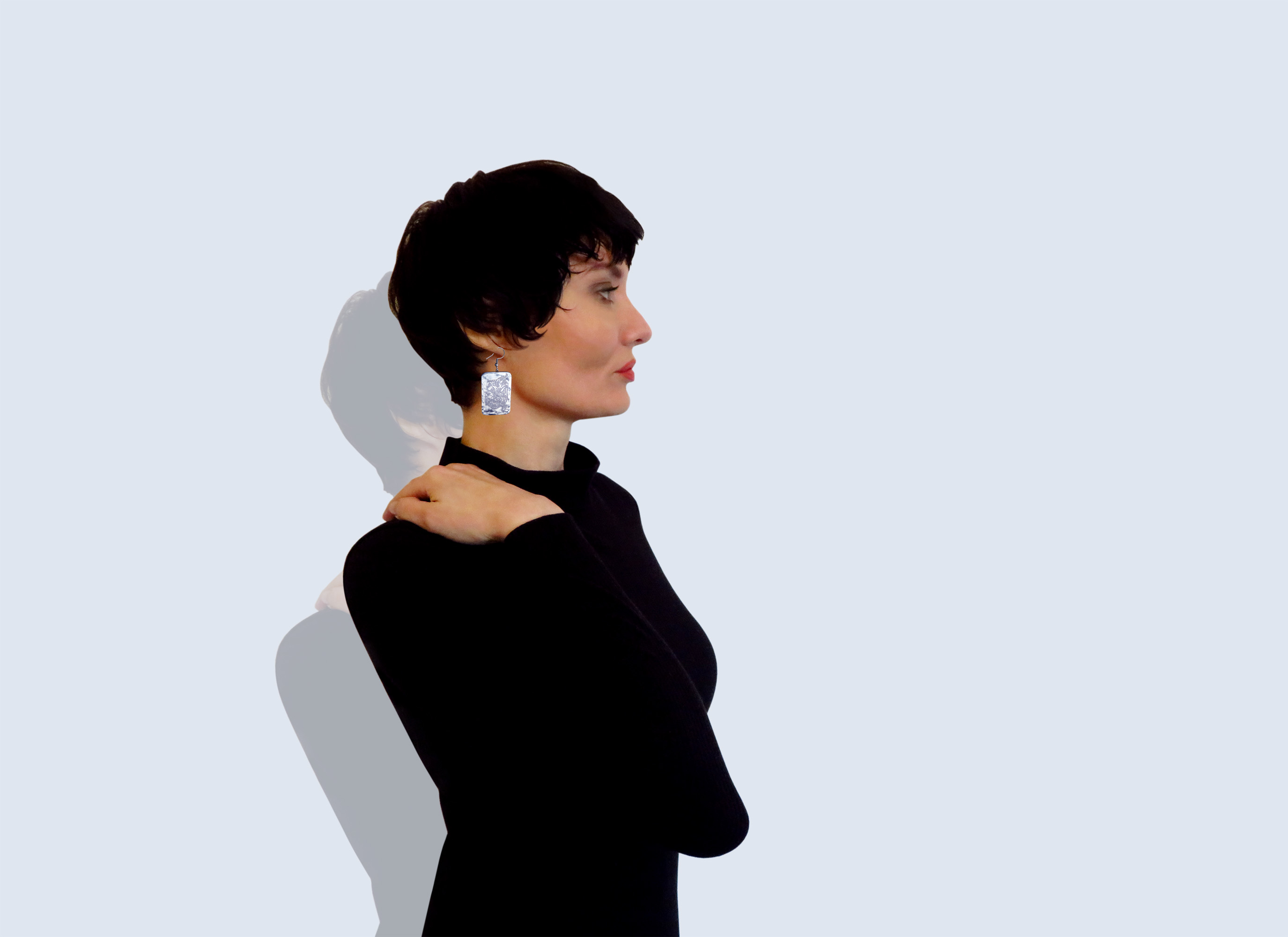 Engraved earrings AQUARIUM