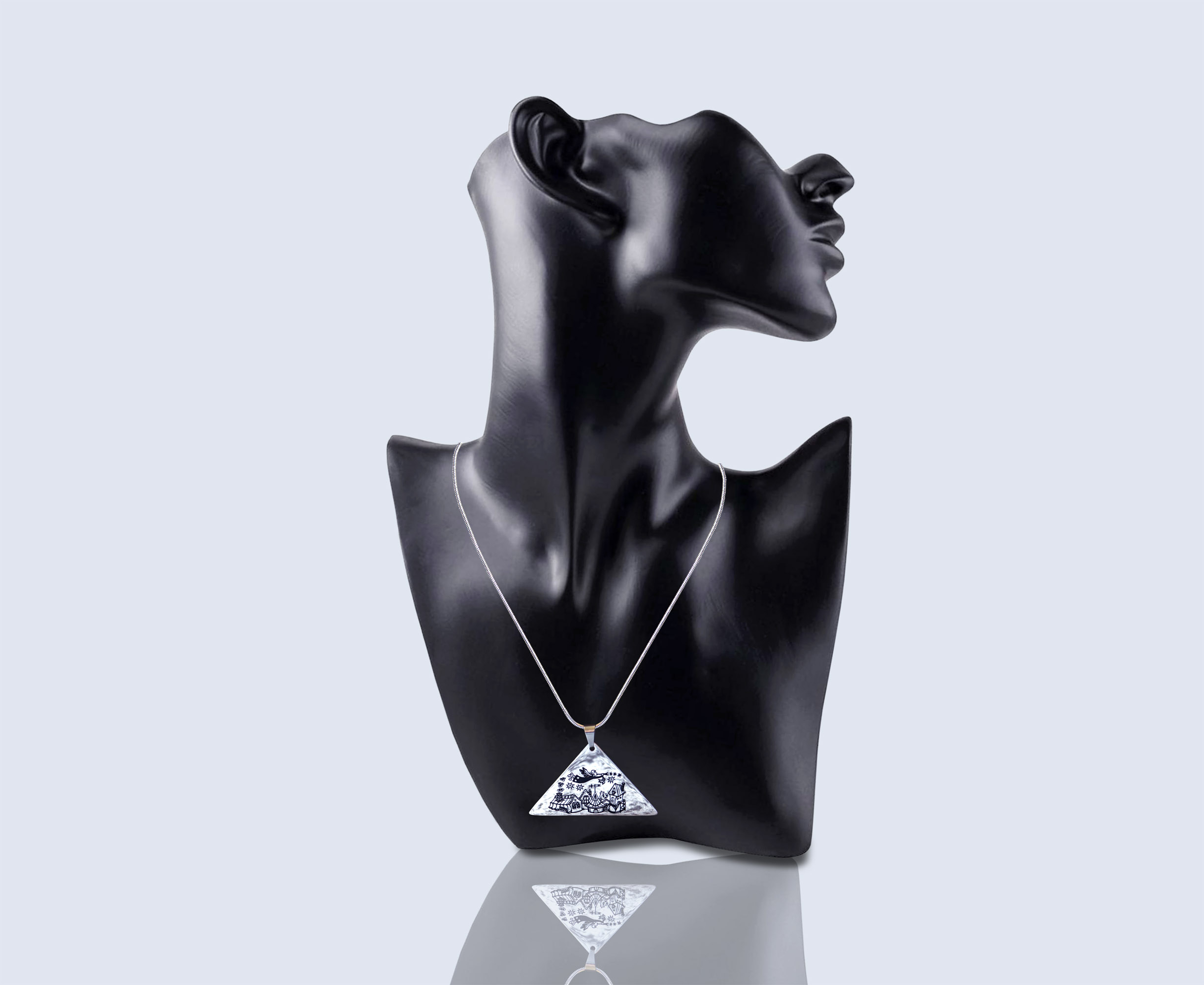 Engraved necklace ANGEL TRUMPETS