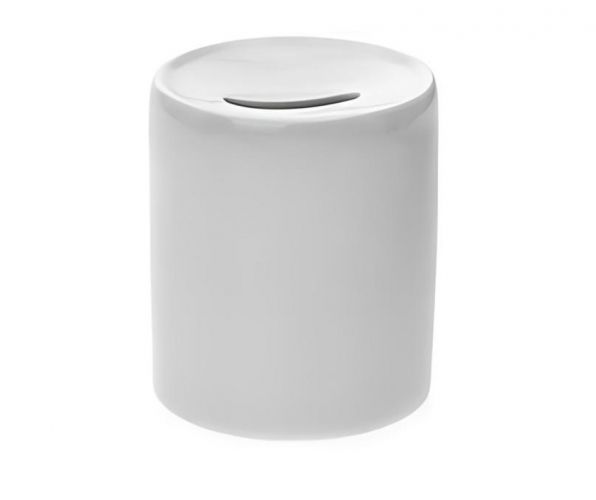 Tirelire en céramique blanche