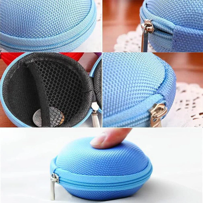 Wholesale Round Shape Small Portable Shockproof EVA Earphone Case & Coin Organizer