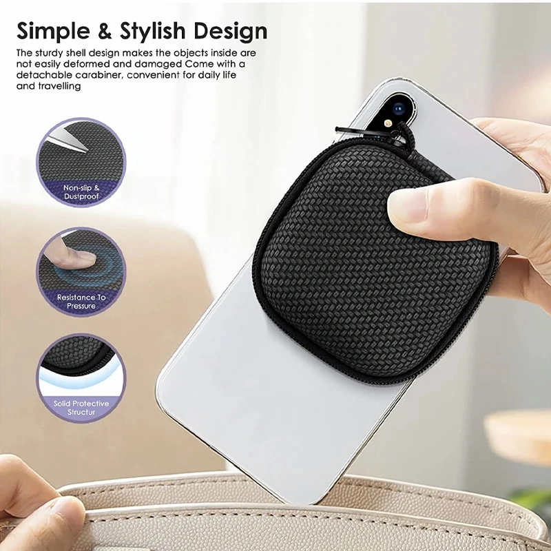 Wholesale Square EVA Earphone Tech Accessory Case | Portable Hardshell Organizer for Earbuds, USB Drives & Charging Cables