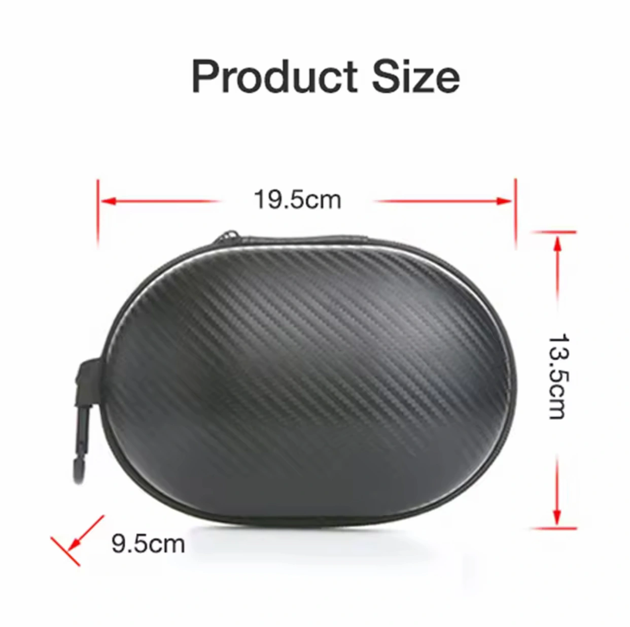 Custom Oval Shape Carbon Fiber Texture EVA Headphone Case | Rigid Protective Travel Carrying Bag for Folding Over-Ear Headphones