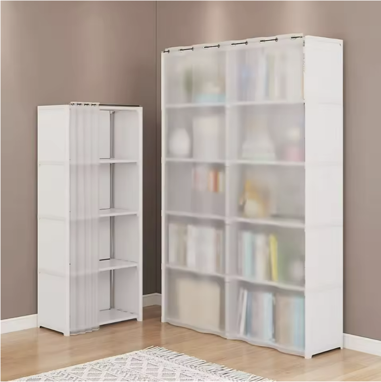 Expandable Bookcase with Sliding Door