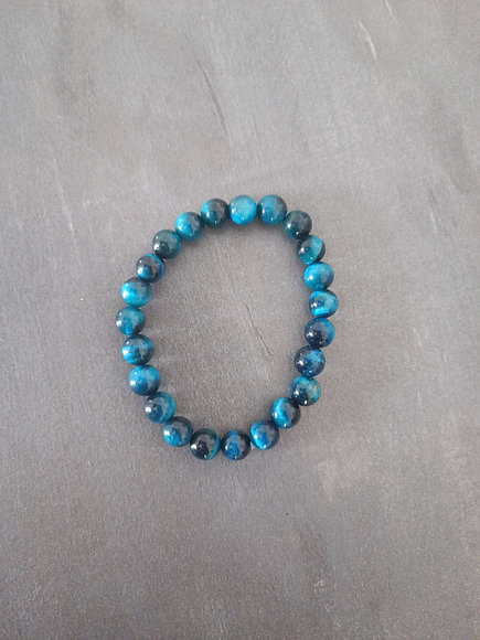 Bracelet oeil du tigre bleu 8 mm