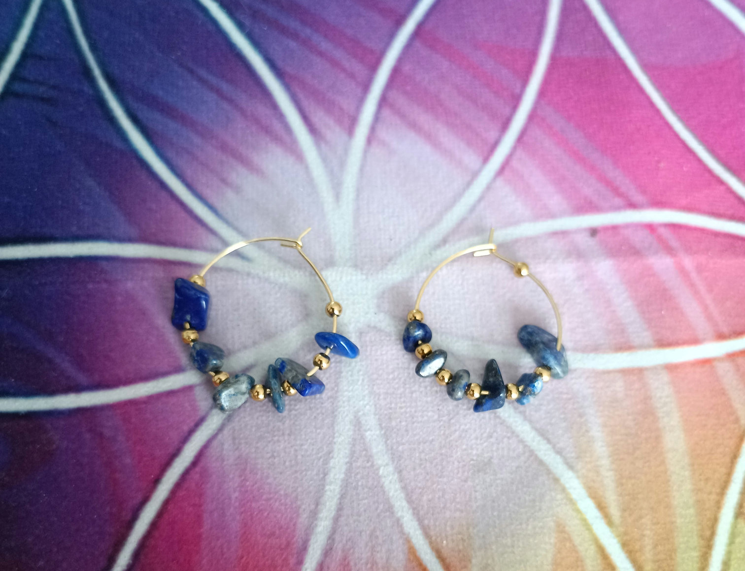 Boucle oreille pierre naturelle