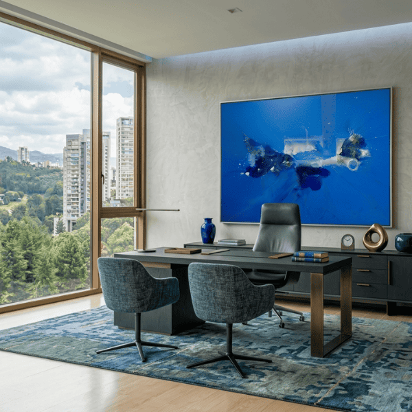 Cuadro Abstracto Azul “Luces y Nubes”