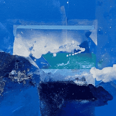 Cuadro Abstracto Azul “Luces y Nubes”