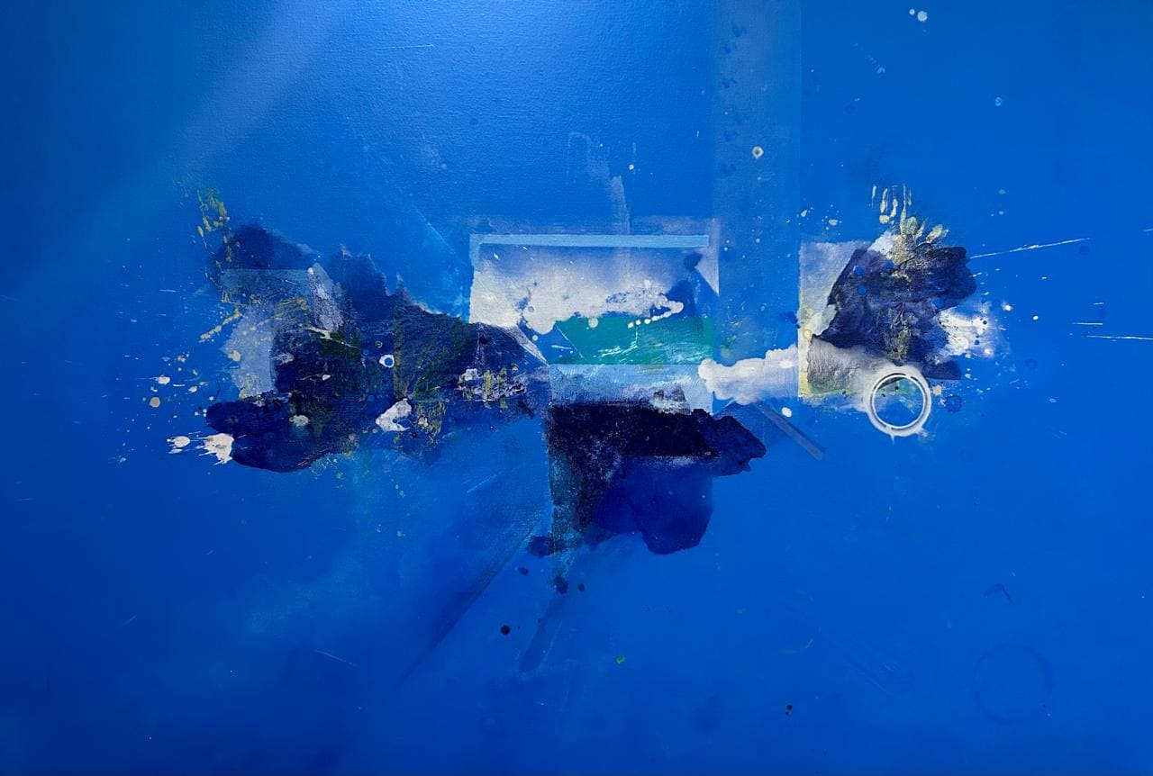 Cuadro Abstracto Azul “Luces y Nubes”