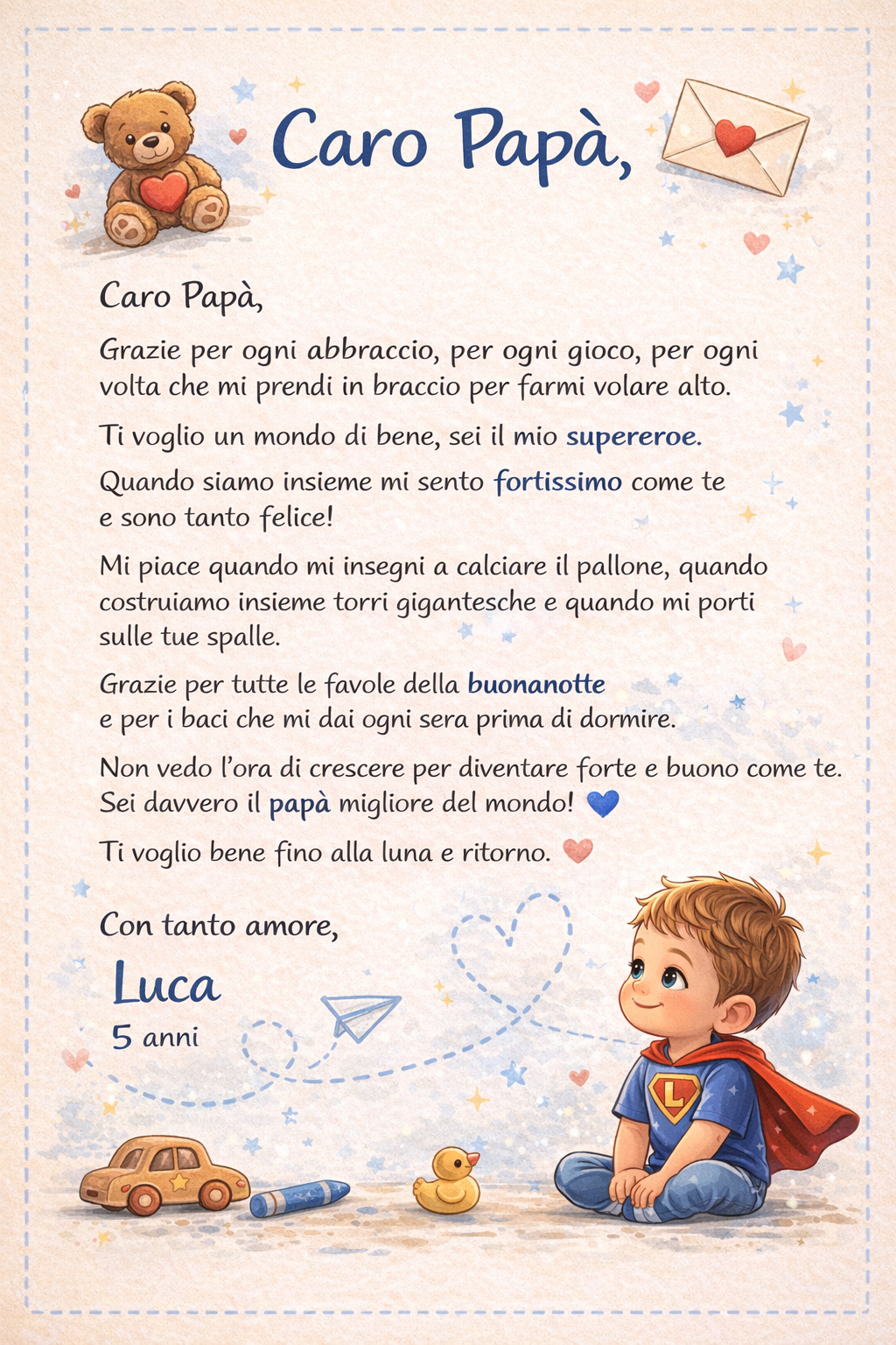 Lettera Personalizzata – Caro Papà