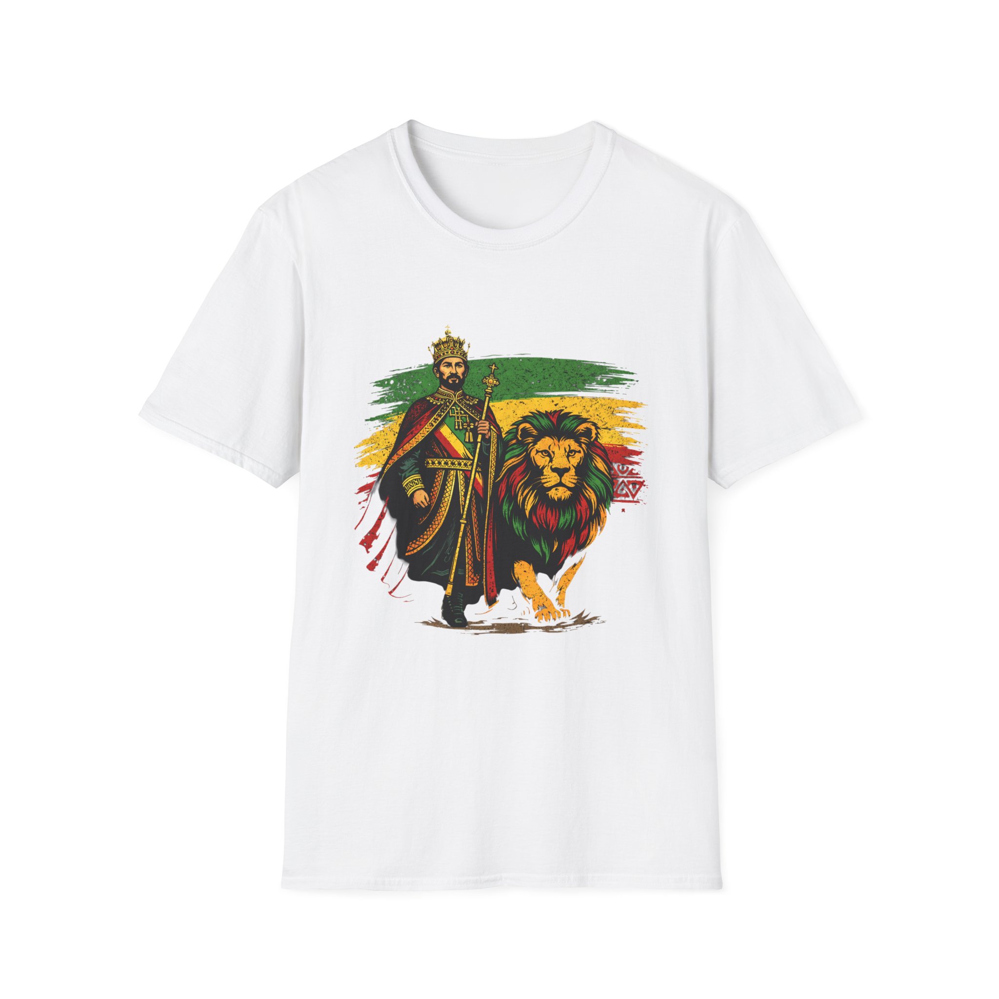 Rastafarian King with Lion T-Shirt | Reggae Rasta Colors Shirt