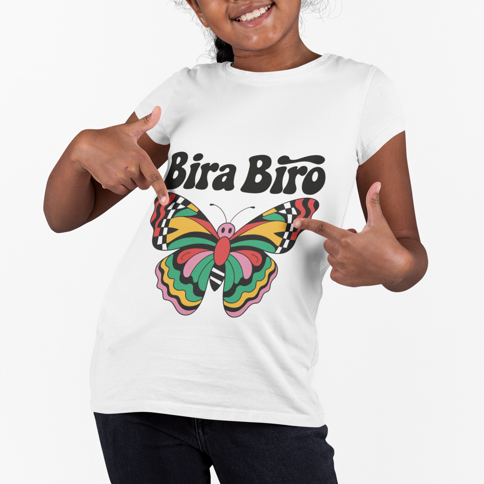 Bira Biro Colorful Butterfly Youth Tee | Habeshan Kids Shirt