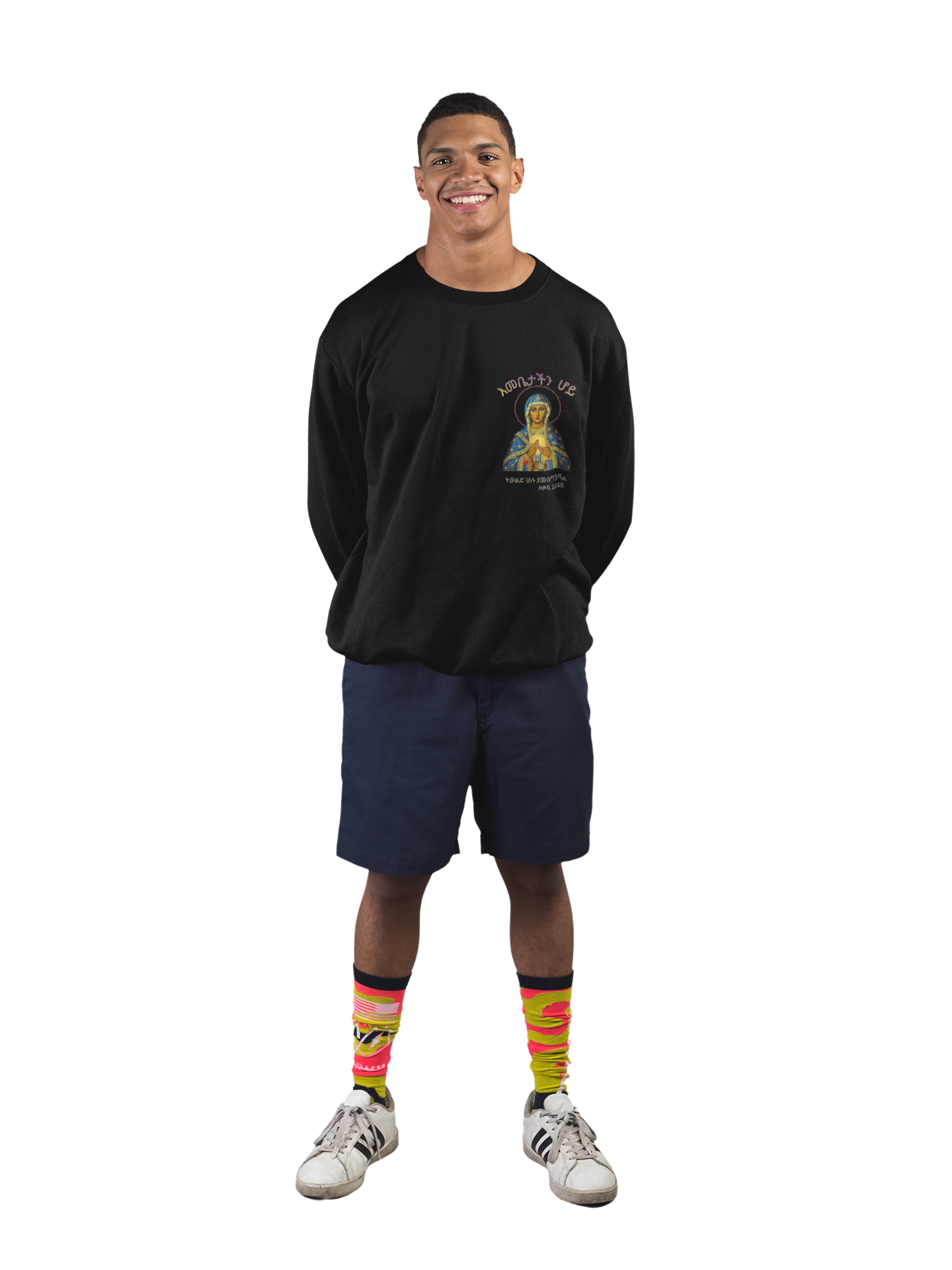 Copy of Virgin Mary Crewneck Sweatshirt | Marian Religious Devotional Design