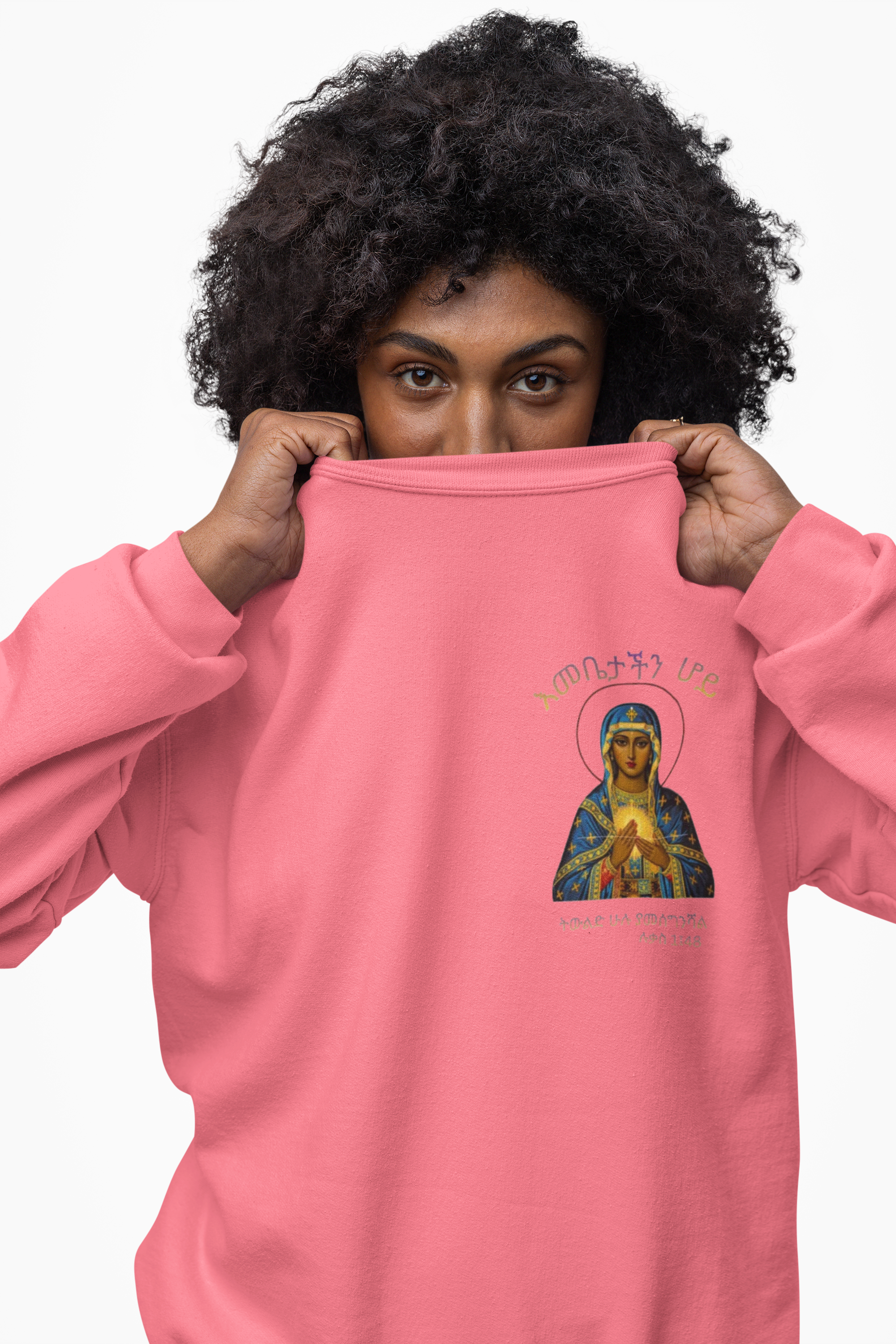 Copy of Virgin Mary Crewneck Sweatshirt | Marian Religious Devotional Design