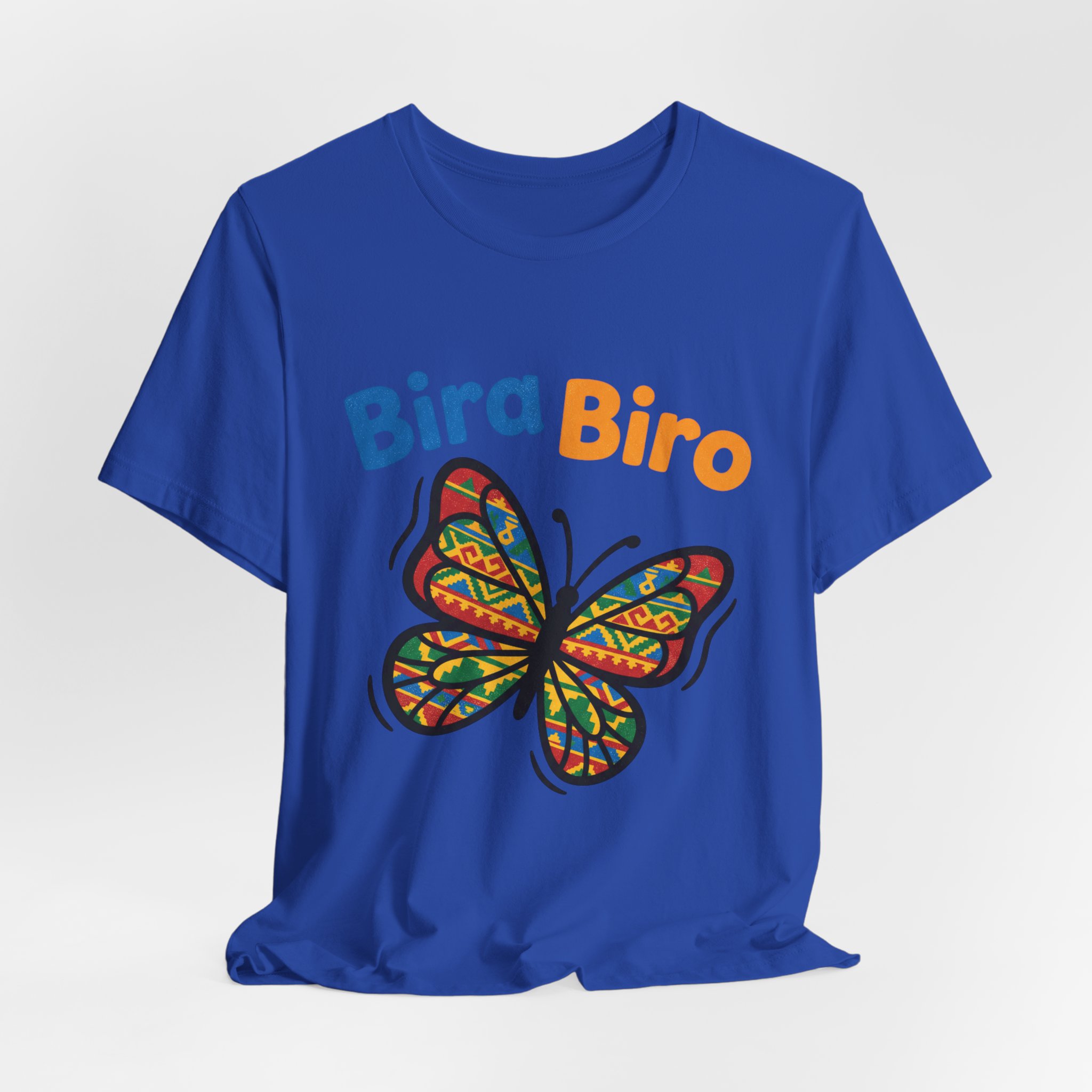 'Ende Bira Biro' Butterfly T-Shirt | Colorful Folk Art Illustration