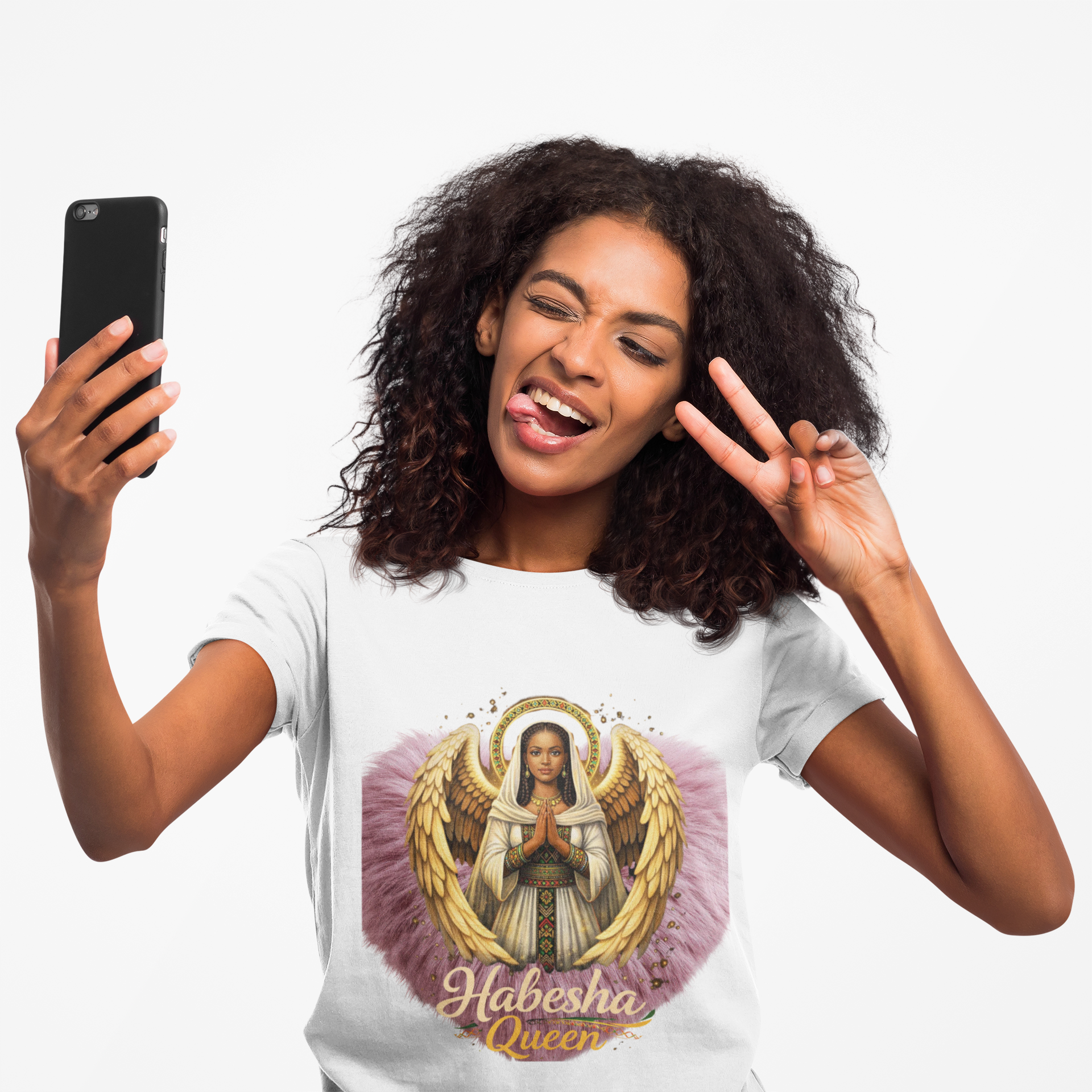 Habesha Queen Angel Illustration T-Shirt | Habesha Pride
