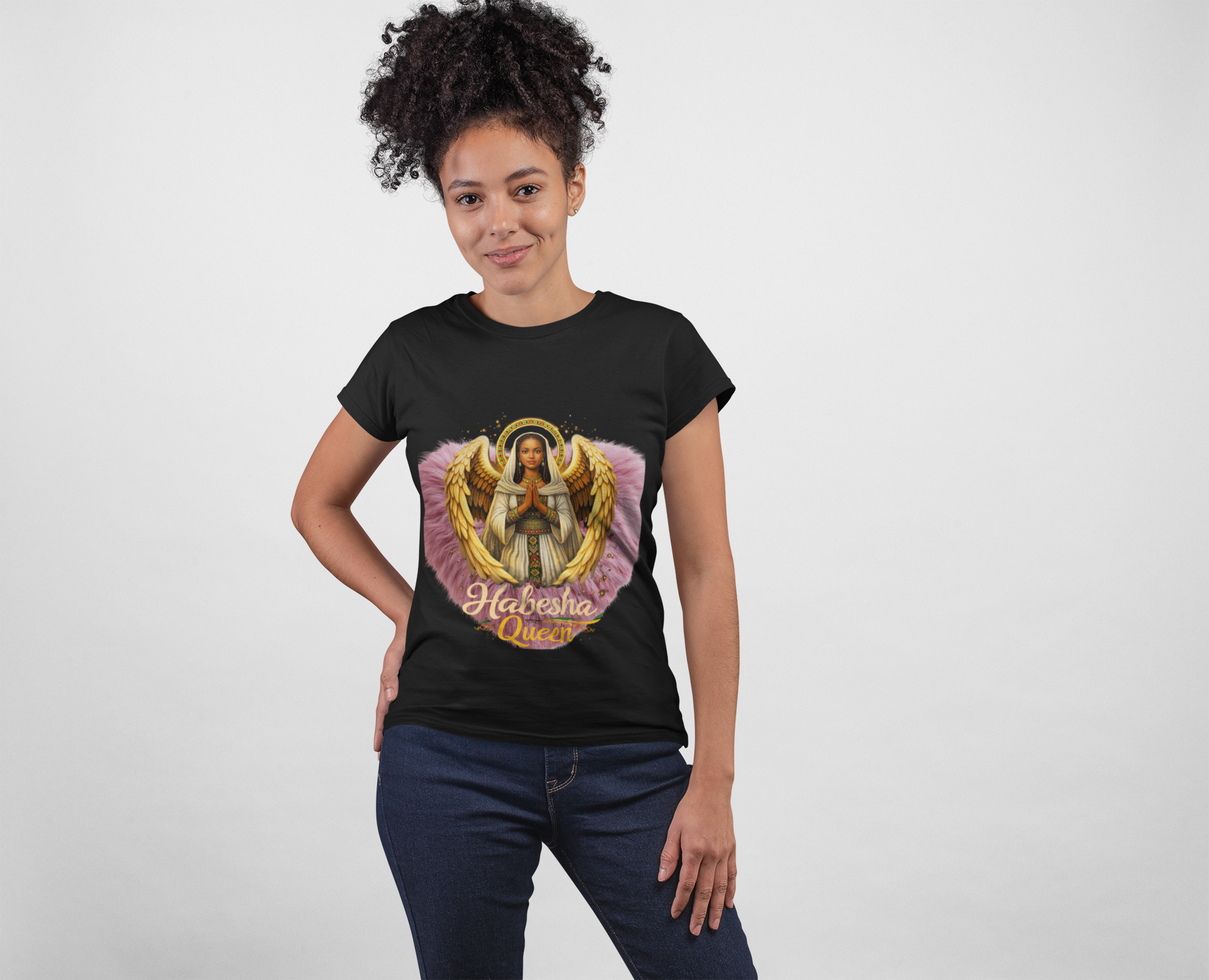 Habesha Queen Angel Illustration T-Shirt | Habesha Pride