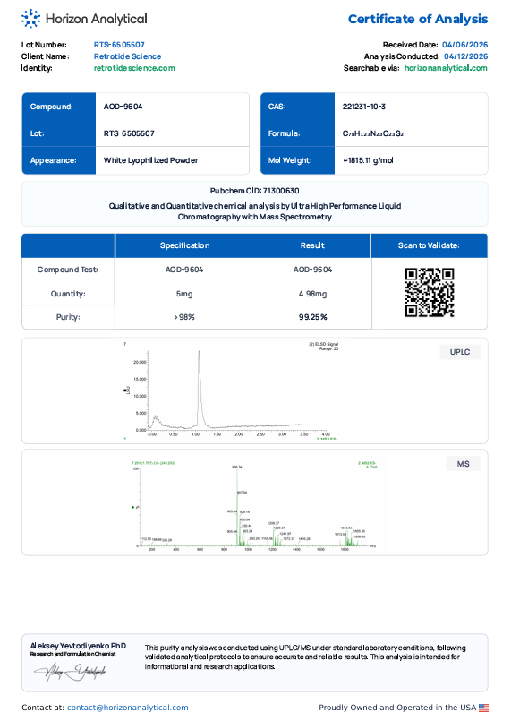 AOD-9604 5mg Research Peptide