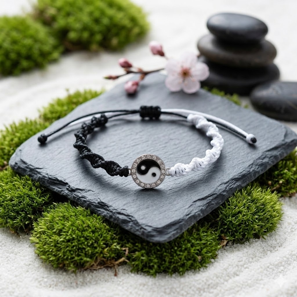 Harmonie Zen – Bracelet Torsadé Yin & Yang