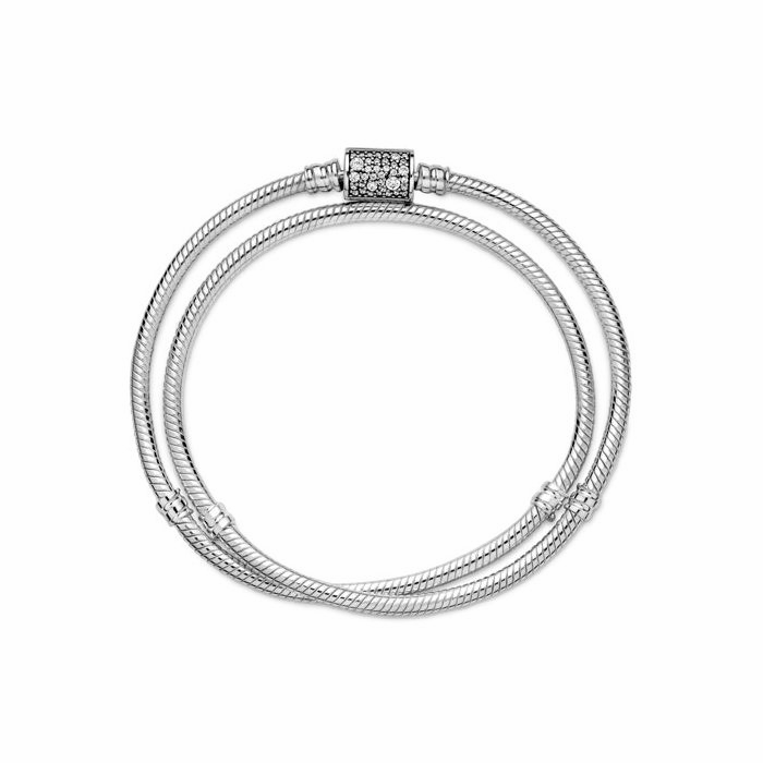 Pandora Bracelet, Double Wrap Barrel Clasp, 