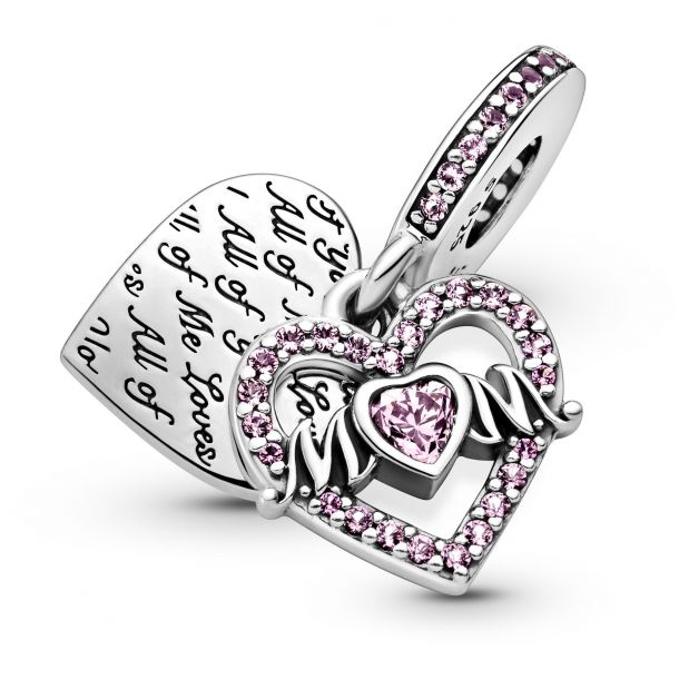 Pandora Pink Heart Charm Pendant Mother's Day