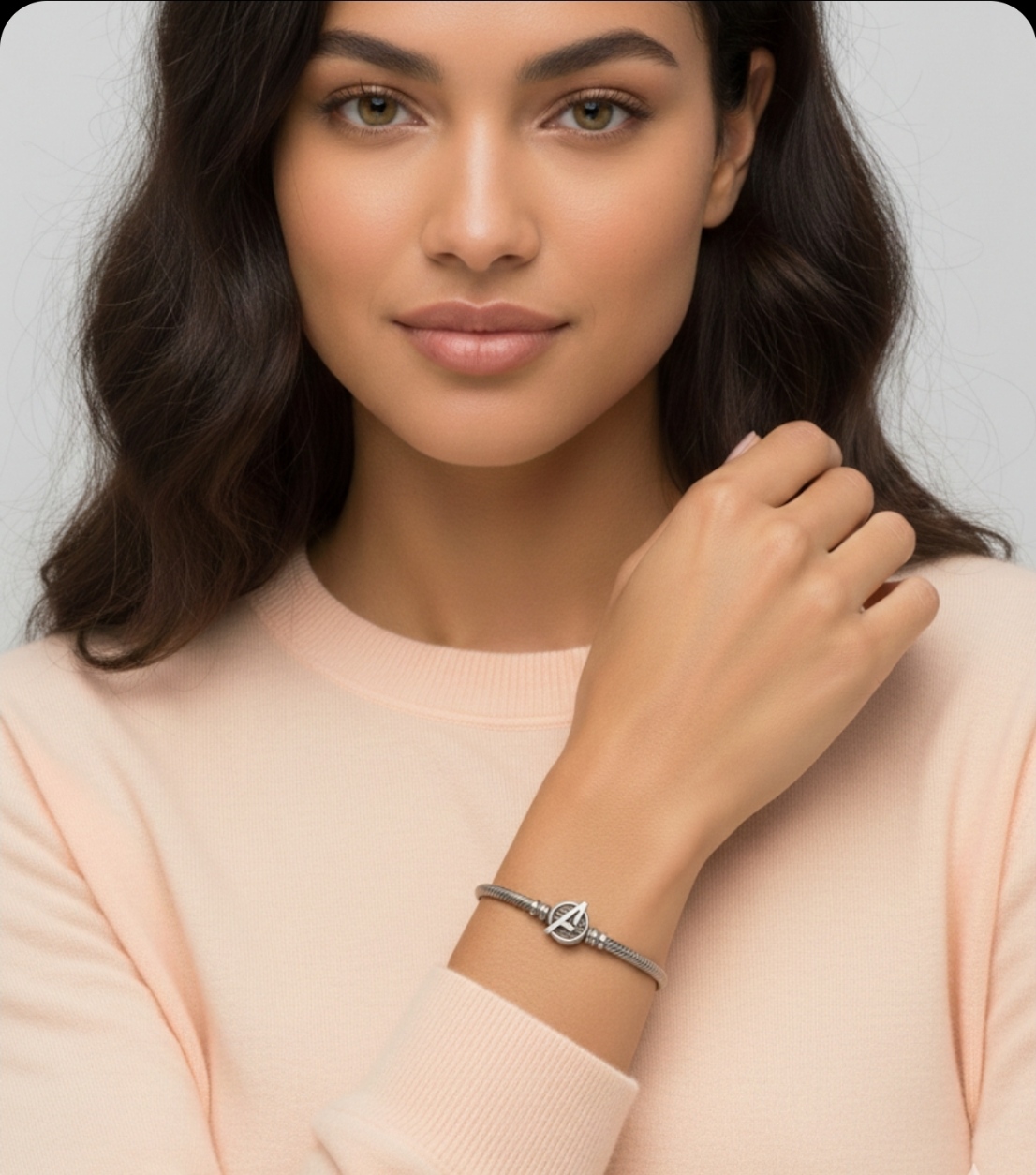 Pandora Moments Marvel the Avengers Logo Claps Snake Chain Bracelet