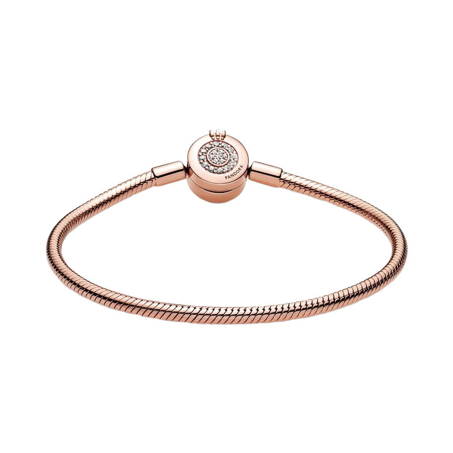 Pandora Moments Sparkling Crown O Snake Chain Bracelet