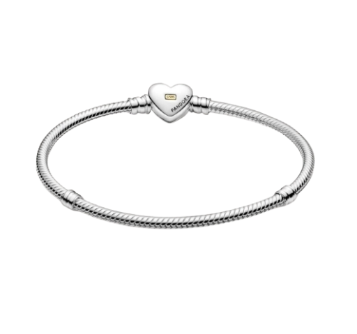 Domed Golden Heart Clasp Snake Chain Bracelet 