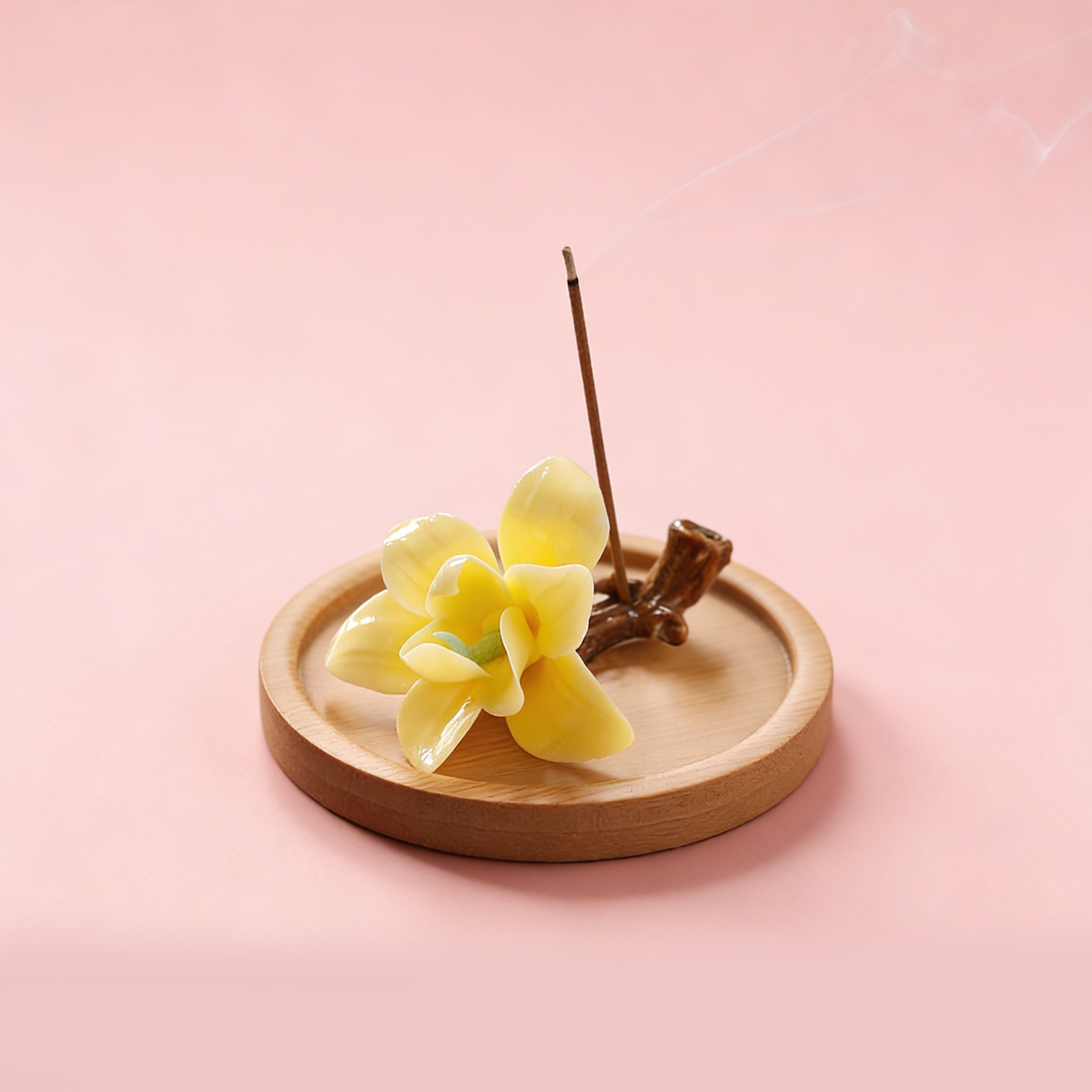 Yellow Magnolia Ceramic Incense Holder