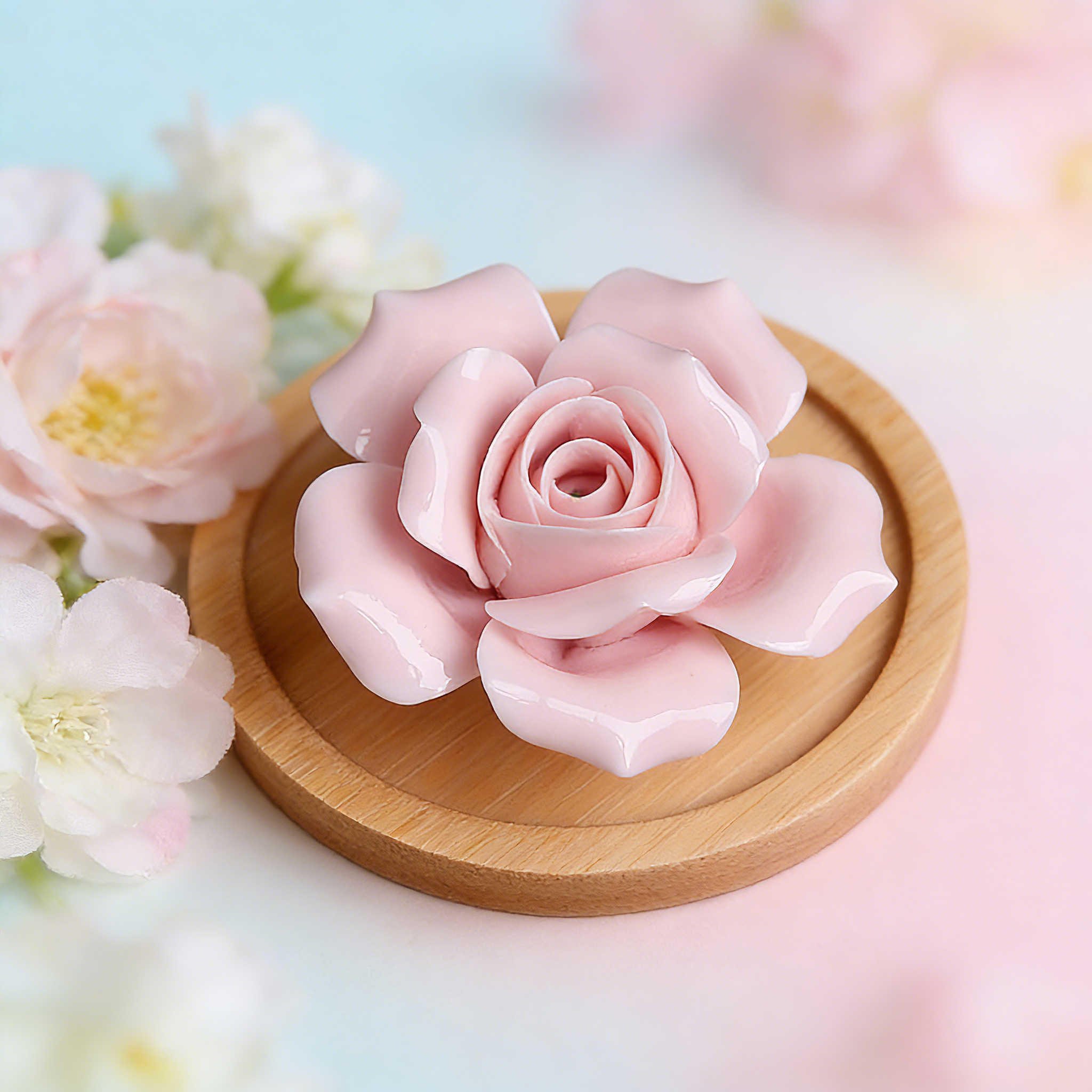 Ceramic Rose Incense Holder