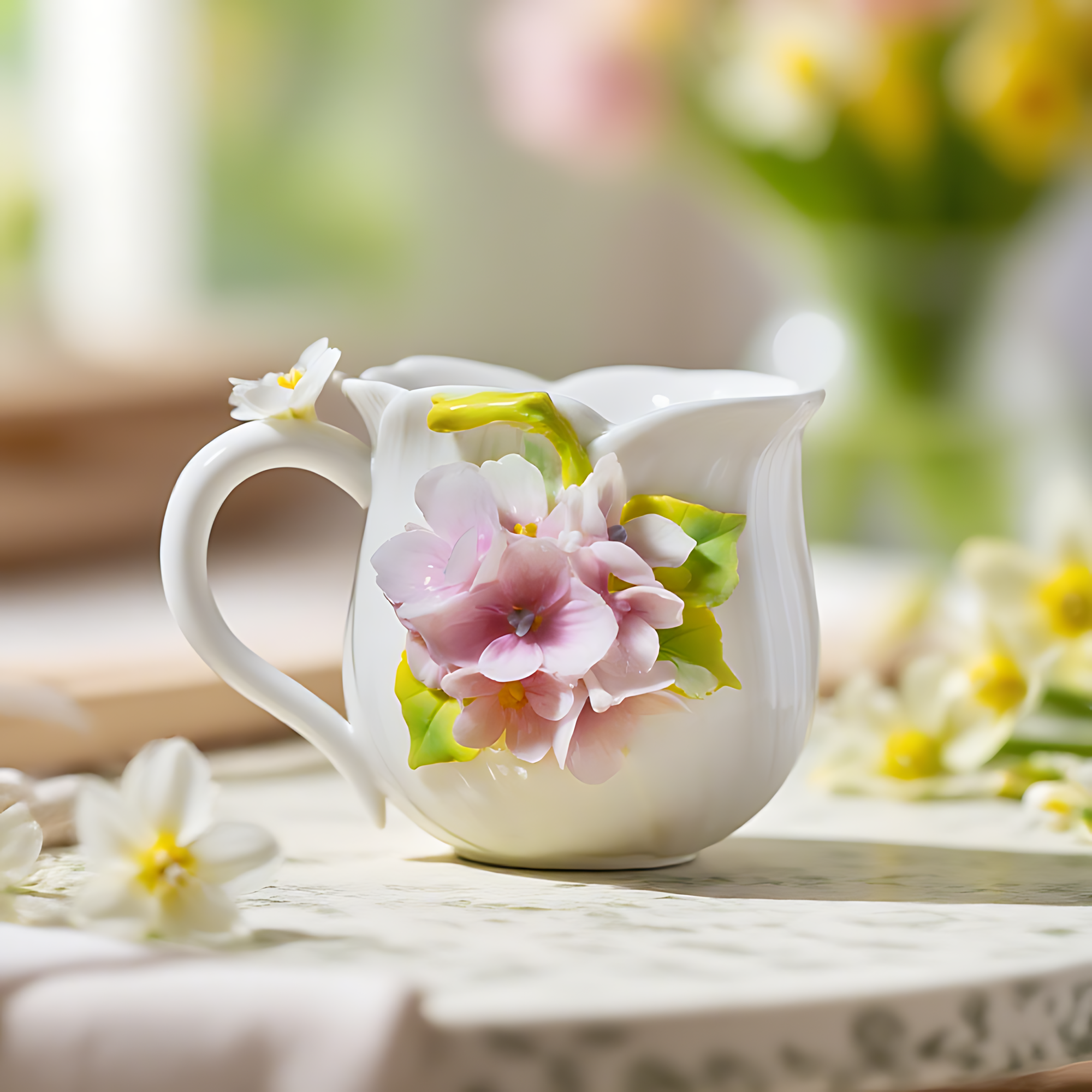 Floral Porcelain Coffee Mug
