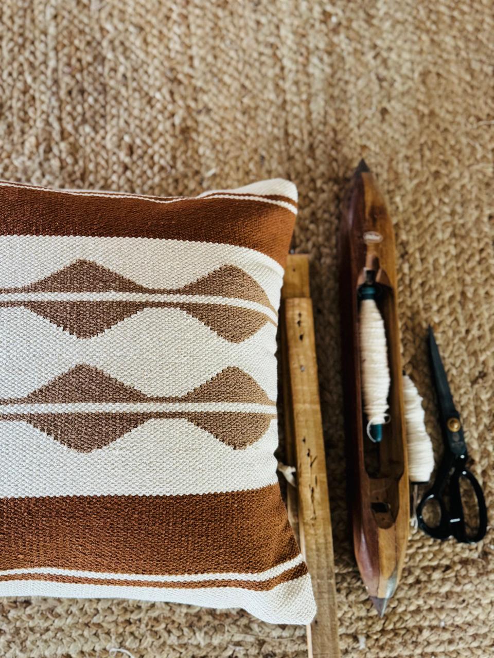 Designer Handwoven Cotton  Cushion Cover