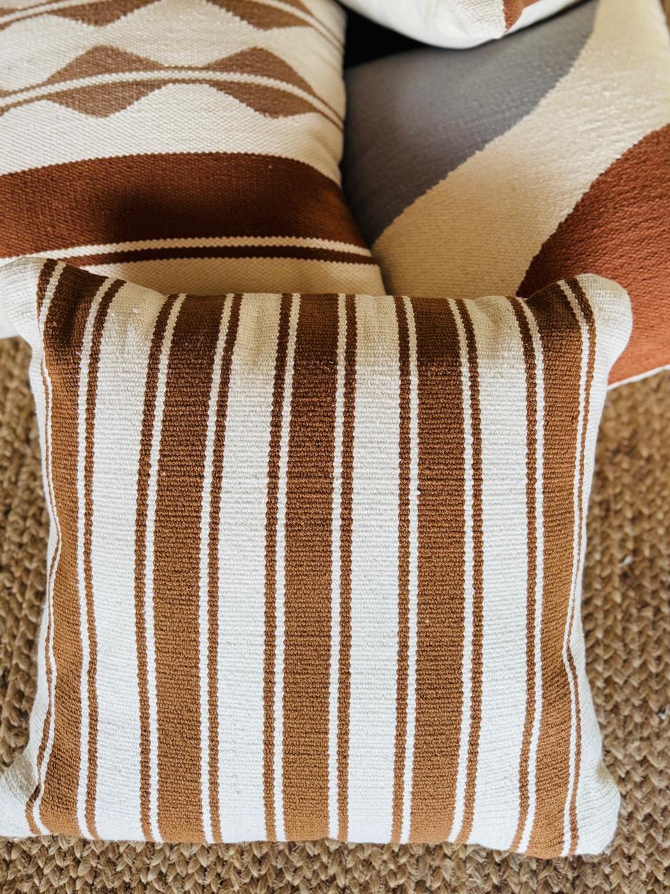 Handwoven Stripe Cotton Cushion Cover