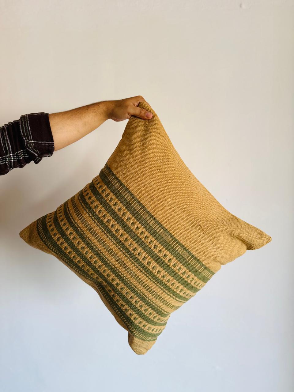 Pedal Stripe Handwoven Designer Cotton Cushion Cover