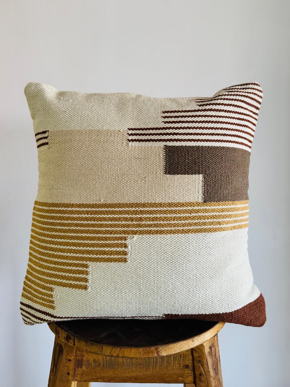 Designer Handwoven Alex Cotton Cushion Cover