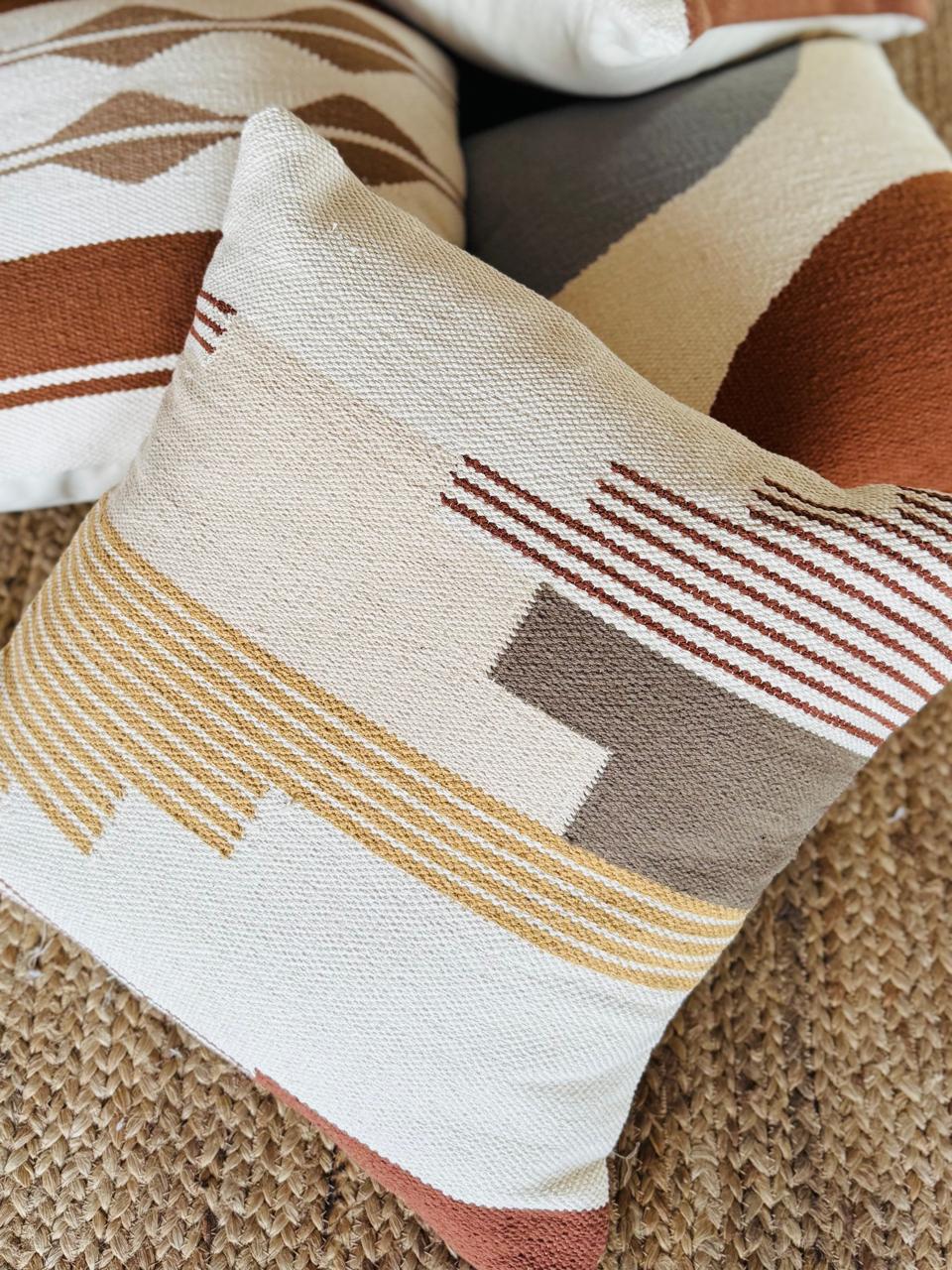 Designer Handwoven Alex Cotton Cushion Cover