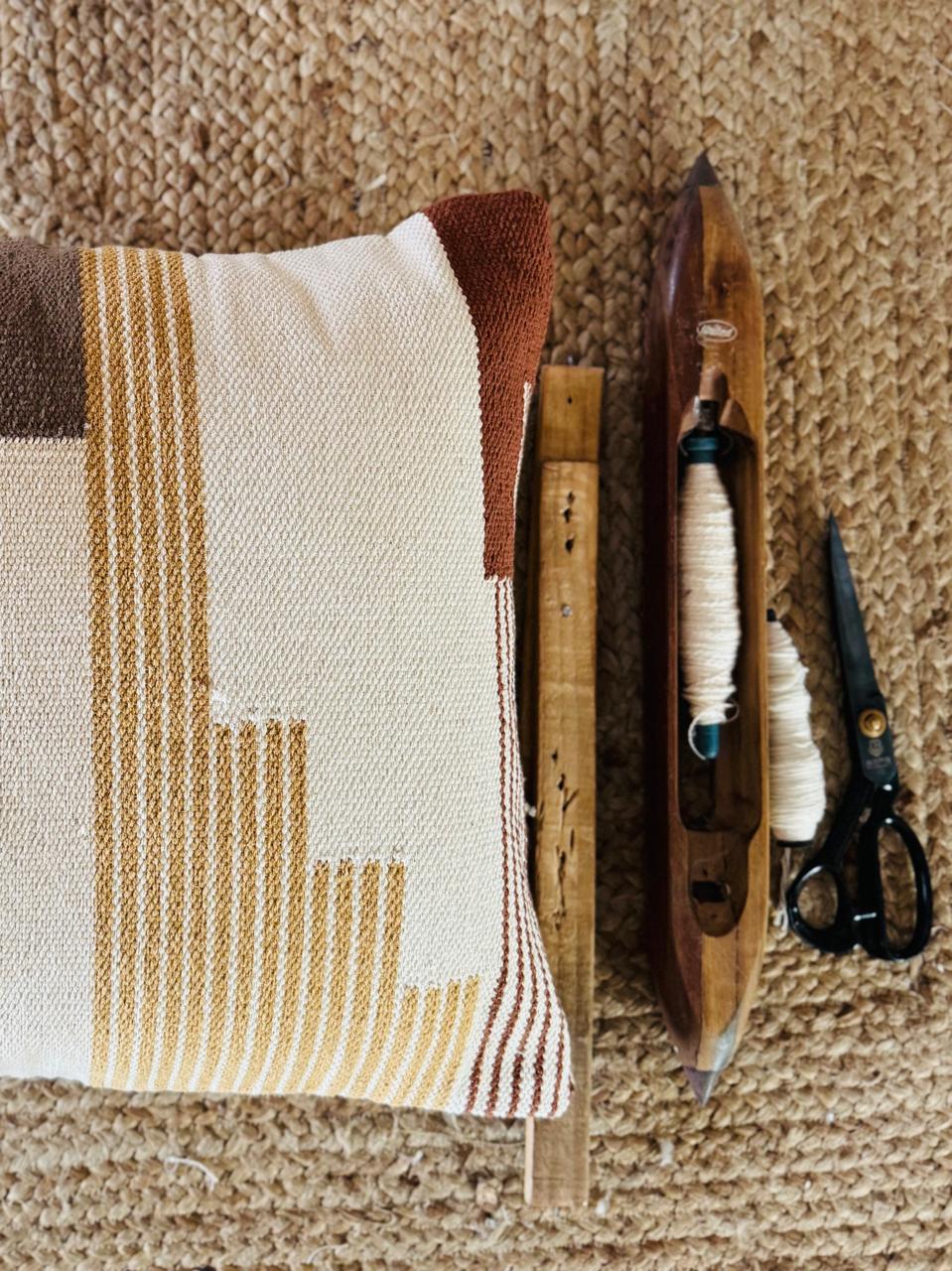 Designer Handwoven Alex Cotton Cushion Cover