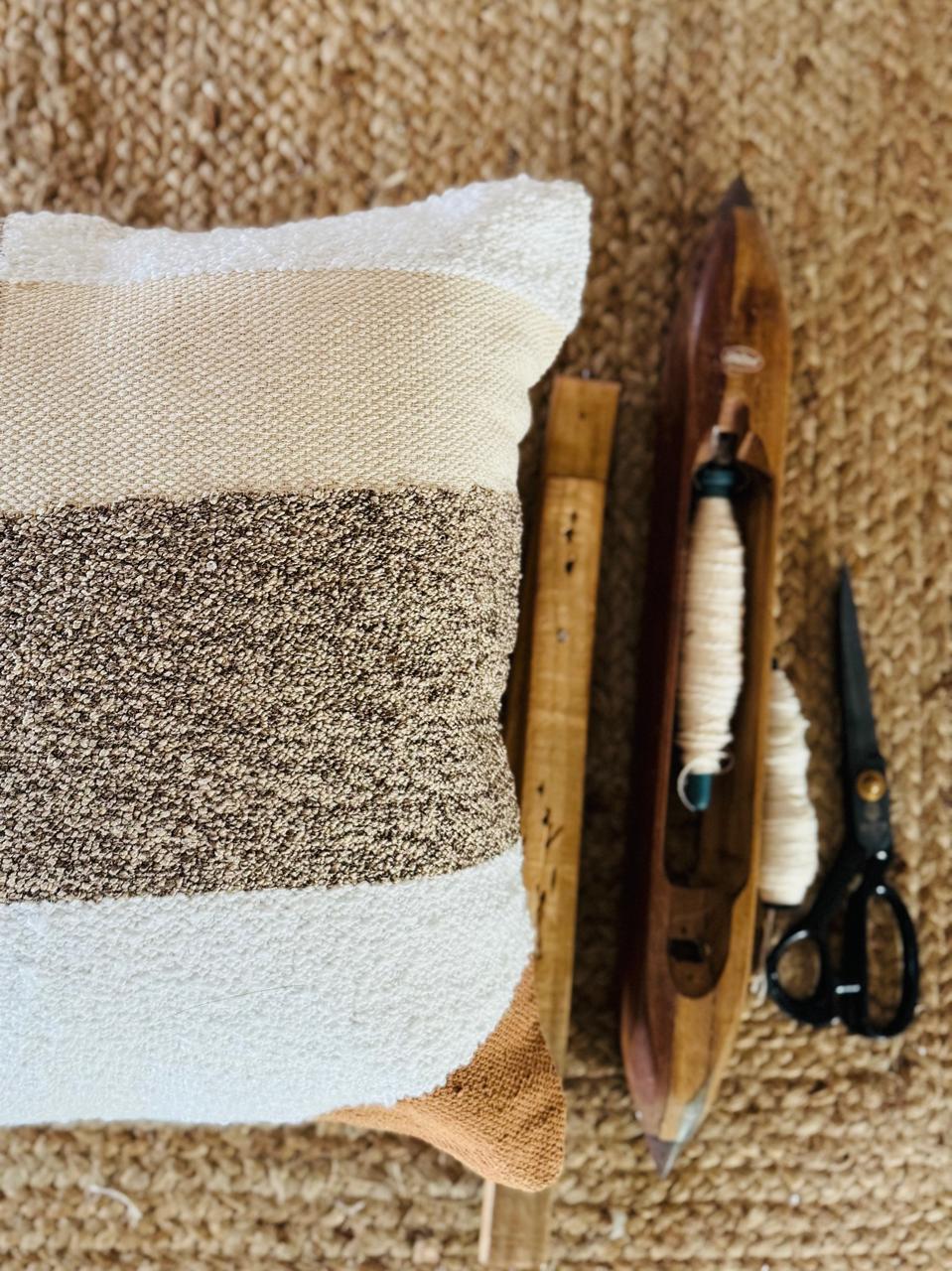 Alison Handwoven Designer Poly Cotton Cushion Cover