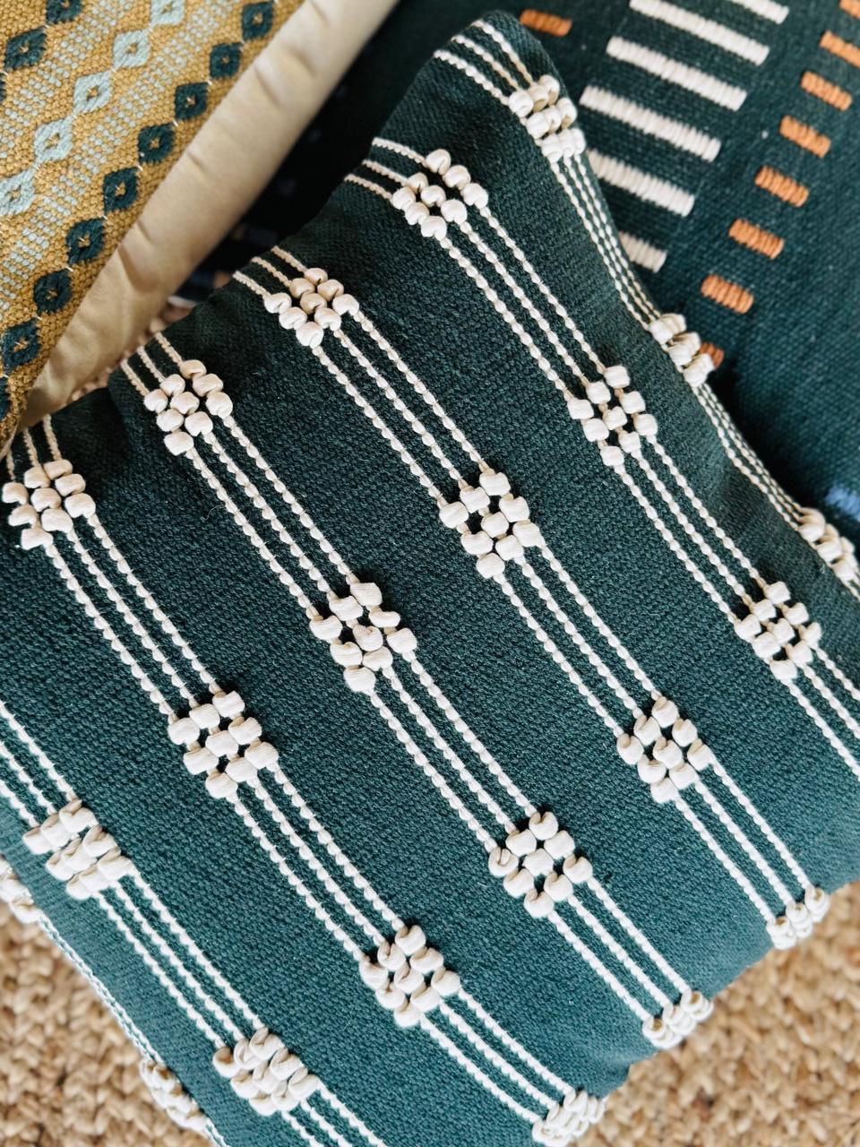 Designer Loop Handwoven Cotton Cushion Cover