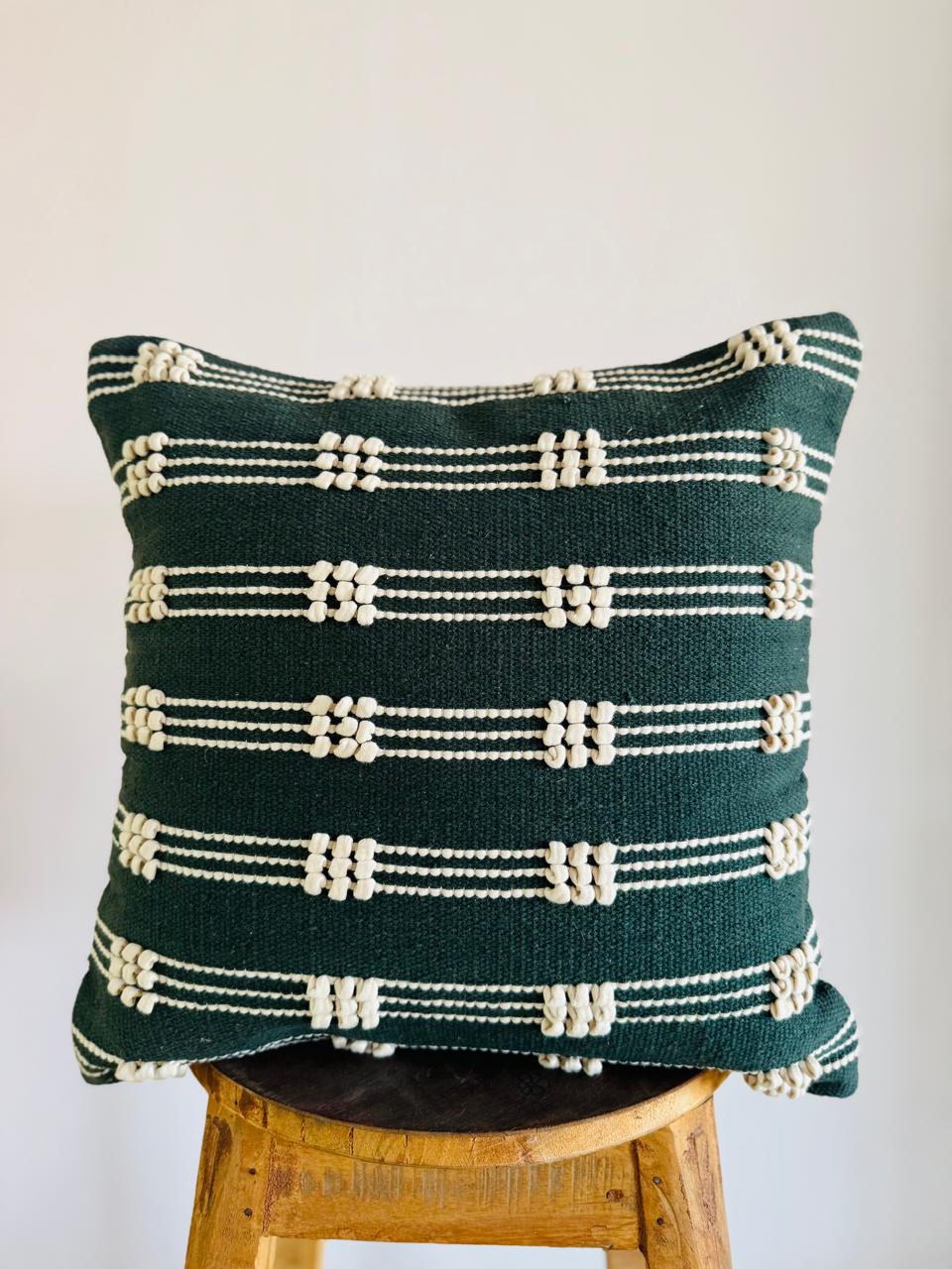 Designer Loop Handwoven Cotton Cushion Cover