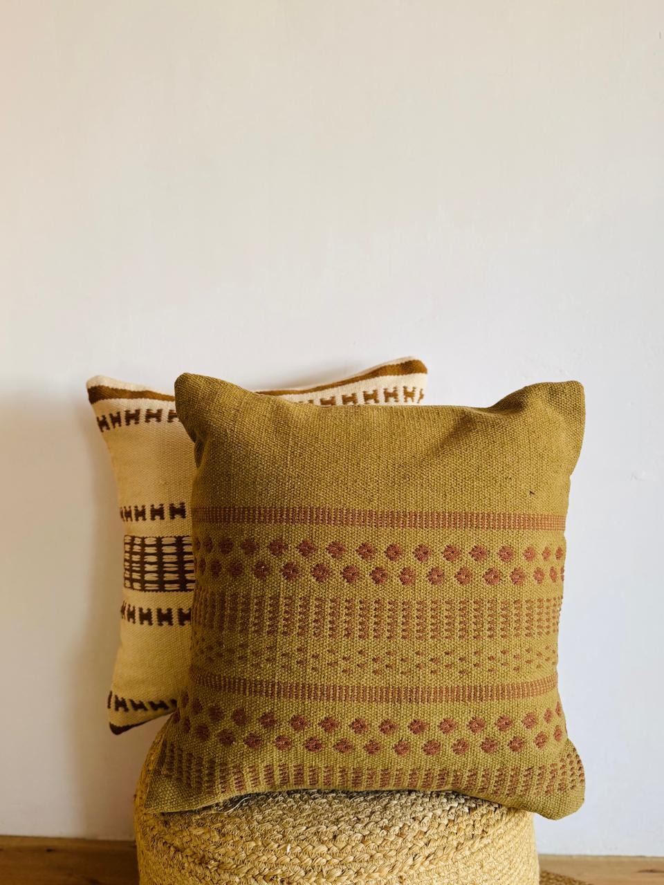 Designer Handwoven Cotton Cushion Cover