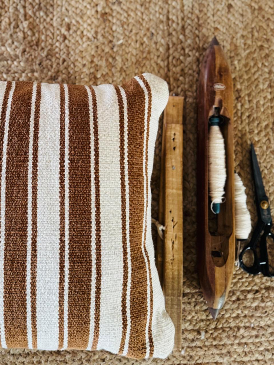 Handwoven Stripe Cotton Cushion Cover