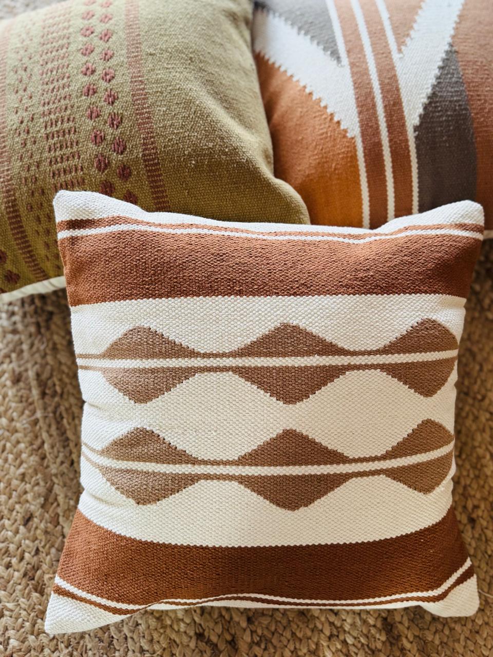 Designer Handwoven Cotton  Cushion Cover