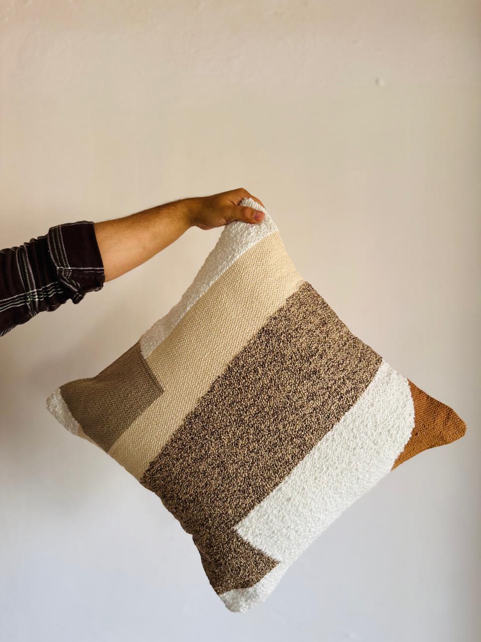 Alison Handwoven Designer Poly Cotton Cushion Cover