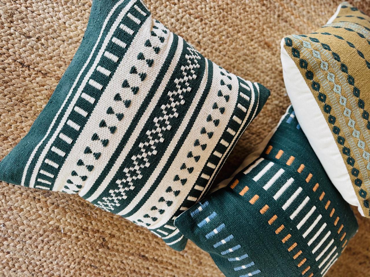 Diamond Weave Pedal Designer Cotton Cushion Cover